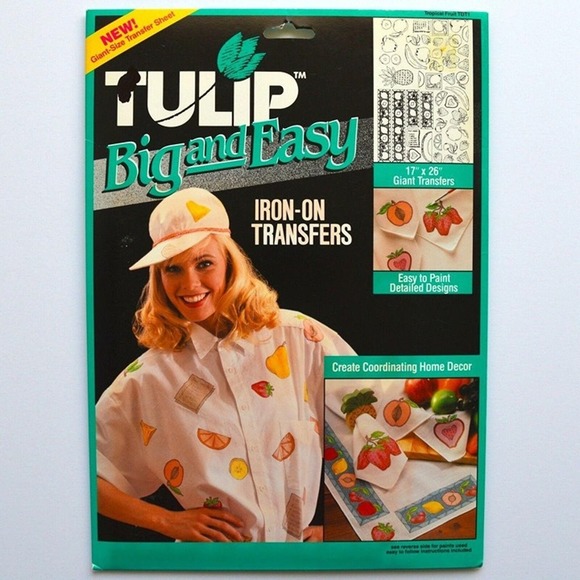 Tulip Iron On Transfers Lot 4 pks Big Easy Vegetables Fruit Rabbits Floral - Picture 5 of 12